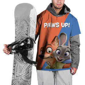 Накидка на куртку 3D с принтом Paws Up! в Кировске, 100% полиэстер |  | judy hopps | nick wilde | vdosadir | zootopia | zotropolis | джуди хопс | зверополис | кролик | лис | ник уайлд