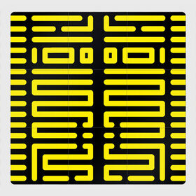 Магнитный плакат 3Х3 с принтом полосы, линии, узор, в Кировске, Полимерный материал с магнитным слоем | 9 деталей размером 9*9 см | жёлтый | киберпанк | линии | орнамент | полосы | узор | футуризм