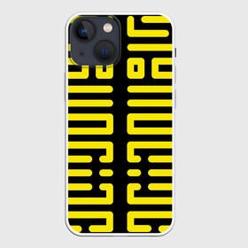 Чехол для iPhone 13 mini с принтом полосы, линии,  узор, в Кировске,  |  | жёлтый | киберпанк | линии | орнамент | полосы | узор | футуризм