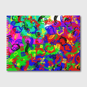Альбом для рисования с принтом Freek в Кировске, 100% бумага
 | матовая бумага, плотность 200 мг. | изображение | каллорит | краски | орнамент | разные цвета | спорт | текстуры | узоры | фигуры | фрик | хиппи | яркая