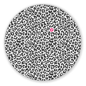 Коврик для мышки круглый с принтом Kiss в Кировске, резина и полиэстер | круглая форма, изображение наносится на всю лицевую часть | art | background | kiss | leopard | lips | spots | texture | арт | губы | леопард | поцелуй | пятна | текстура | фон