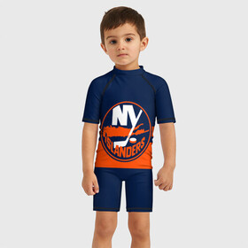Детский купальный костюм 3D с принтом NY ISLANDERS NHL в Кировске, Полиэстер 85%, Спандекс 15% | застежка на молнии на спине | hockey | islanders | logo | new york | ny | sport | usa | исландерс | логотип | нхл | нью йорк | спорт | хоккей