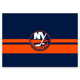 Поздравительная открытка с принтом NY ISLANDERS NHL в Кировске, 100% бумага | плотность бумаги 280 г/м2, матовая, на обратной стороне линовка и место для марки
 | hockey | islanders | logo | new york | ny | sport | usa | исландерс | логотип | нхл | нью йорк | спорт | хоккей