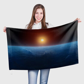 Флаг 3D с принтом Звезда по имени солнце в Кировске, 100% полиэстер | плотность ткани — 95 г/м2, размер — 67 х 109 см. Принт наносится с одной стороны | астрономия | вселенная | звезда | космос | солнце
