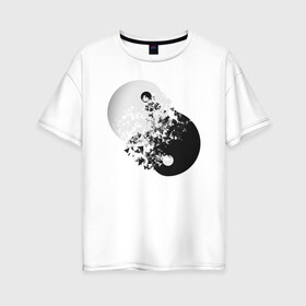 Женская футболка хлопок Oversize с принтом Инь Янь Yin Yang в Кировске, 100% хлопок | свободный крой, круглый ворот, спущенный рукав, длина до линии бедер
 | 