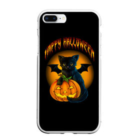 Чехол для iPhone 7Plus/8 Plus матовый с принтом Хэллоуин в Кировске, Силикон | Область печати: задняя сторона чехла, без боковых панелей | Тематика изображения на принте: halloween | happy | happy halloween | вампир | зубы | луна | полнолуние | праздник | праздник хэллоуин | тыква | хэллоуин