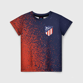 Детская футболка 3D с принтом ATLETICO MADRID / Атлетико в Кировске, 100% гипоаллергенный полиэфир | прямой крой, круглый вырез горловины, длина до линии бедер, чуть спущенное плечо, ткань немного тянется | 