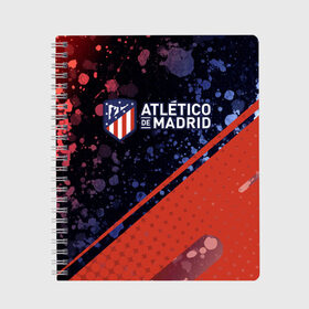 Тетрадь с принтом ATLETICO MADRID / Атлетико в Кировске, 100% бумага | 48 листов, плотность листов — 60 г/м2, плотность картонной обложки — 250 г/м2. Листы скреплены сбоку удобной пружинной спиралью. Уголки страниц и обложки скругленные. Цвет линий — светло-серый
 | Тематика изображения на принте: atletico | club | footbal | logo | madrid | атлетико | знак | клуб | логотип | логотипы | мадрид | символ | символы | форма | футбол | футбольная | футбольный