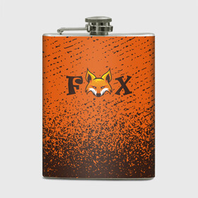 Фляга с принтом FOX в Кировске, металлический корпус | емкость 0,22 л, размер 125 х 94 мм. Виниловая наклейка запечатывается полностью | animals | fox | foxes | foxy | ginger | животные | лис | лиса | лисенок | лисий | лисица | лисицы | лисичка | лисички | лисы | лисята | оранжевый
