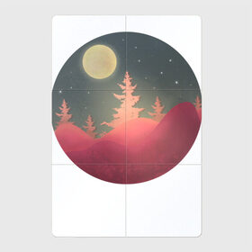 Магнитный плакат 2Х3 с принтом Полнолуние в Кировске, Полимерный материал с магнитным слоем | 6 деталей размером 9*9 см | forest | full moon | moon | mountain | nature | night | stars | гора | горы | деревья | звезды | лес | луна | луная ночь | лунная ночь | ночь | пейзаж | полная луна | полнолуние | природа | рисунок