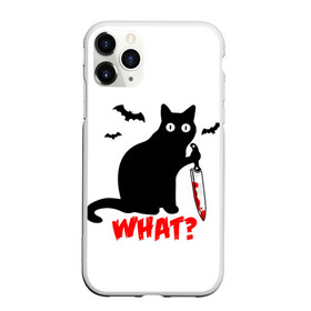 Чехол для iPhone 11 Pro Max матовый с принтом What Cat (Halloween) в Кировске, Силикон |  | Тематика изображения на принте: 