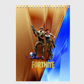 Скетчбук с принтом FORTNITE ФОРТНАЙТ GOLD (S) в Кировске, 100% бумага
 | 48 листов, плотность листов — 100 г/м2, плотность картонной обложки — 250 г/м2. Листы скреплены сверху удобной пружинной спиралью | Тематика изображения на принте: 2019 | battle royale | chapter 2 | epic games | fortnite | game | season x | zombie | зомби | фортнайт