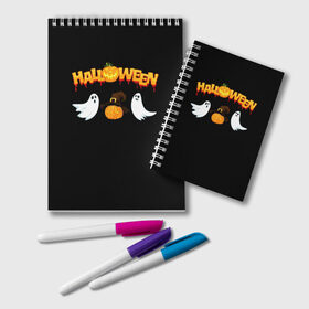 Блокнот с принтом Halloween в Кировске, 100% бумага | 48 листов, плотность листов — 60 г/м2, плотность картонной обложки — 250 г/м2. Листы скреплены удобной пружинной спиралью. Цвет линий — светло-серый
 | halloween | jack | lantern | pumpkin | светильник джека | хэллоуин