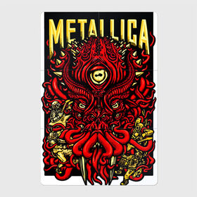 Магнитный плакат 2Х3 с принтом Metallica в Кировске, Полимерный материал с магнитным слоем | 6 деталей размером 9*9 см | fangs | group | horns | metallica | neon | octopus | thrash metal | группа | клыки | неон | рога | спрут | трэш металл