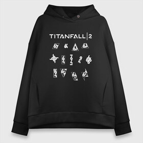 Женское худи Oversize хлопок с принтом TITANFALL 2 в Кировске, френч-терри — 70% хлопок, 30% полиэстер. Мягкий теплый начес внутри —100% хлопок | боковые карманы, эластичные манжеты и нижняя кромка, капюшон на магнитной кнопке | apex legends | game | titanfall | titanfall 2 | апекс легендс. | стрелялки | титанфалл