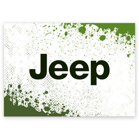 Поздравительная открытка с принтом JEEP / Джип в Кировске, 100% бумага | плотность бумаги 280 г/м2, матовая, на обратной стороне линовка и место для марки
 | Тематика изображения на принте: auto | jeep | logo | moto | symbol | авто | автомобиль | гонки | джип | знак | лого | логотип | логотипы | марка | машина | мото | символ | символы