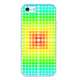 Чехол для iPhone 5/5S матовый с принтом Абстракция в Кировске, Силикон | Область печати: задняя сторона чехла, без боковых панелей | абстрактные | абстрактный | абстракция | квадрат | квадраты | плитка | плитки | плиточки | светящиеся | яркие | яркий