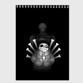 Скетчбук с принтом UNDERTALE в Кировске, 100% бумага
 | 48 листов, плотность листов — 100 г/м2, плотность картонной обложки — 250 г/м2. Листы скреплены сверху удобной пружинной спиралью | sans | undertale | андертале | андертейл | игра | подземная история | подземная сказка | санс | ундертале