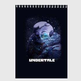 Скетчбук с принтом UNDERTALE в Кировске, 100% бумага
 | 48 листов, плотность листов — 100 г/м2, плотность картонной обложки — 250 г/м2. Листы скреплены сверху удобной пружинной спиралью | sans | undertale | андертале | андертейл | игра | подземная история | подземная сказка | санс | ундертале