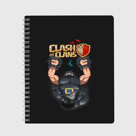 Тетрадь с принтом Clash of Clans в Кировске, 100% бумага | 48 листов, плотность листов — 60 г/м2, плотность картонной обложки — 250 г/м2. Листы скреплены сбоку удобной пружинной спиралью. Уголки страниц и обложки скругленные. Цвет линий — светло-серый
 | Тематика изображения на принте: clash of clans | clash royale | game | supercell | детская | детям | игра | клаш оф кланс | клаш оф кленс | клеш оф кленс | клэш оф кланс | компьютерная игра | пекка