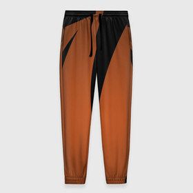 Мужские брюки 3D с принтом Геометрия в Кировске, 100% полиэстер | манжеты по низу, эластичный пояс регулируется шнурком, по бокам два кармана без застежек, внутренняя часть кармана из мелкой сетки | геометрия | оранжевый на черном | узор