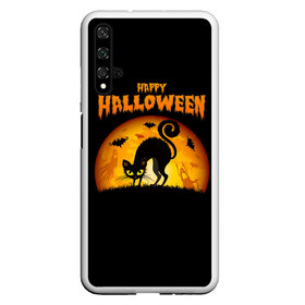 Чехол для Honor 20 с принтом Helloween в Кировске, Силикон | Область печати: задняя сторона чехла, без боковых панелей | halloween | ведьма | летучая мышь | полнолуние | привидение | призрак | тыква | хеллоуин | хелуин | хэллоин | хэллоуин | хэлоуин | хэлуин | черный кот