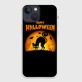 Чехол для iPhone 13 mini с принтом Helloween в Кировске,  |  | halloween | ведьма | летучая мышь | полнолуние | привидение | призрак | тыква | хеллоуин | хелуин | хэллоин | хэллоуин | хэлоуин | хэлуин | черный кот
