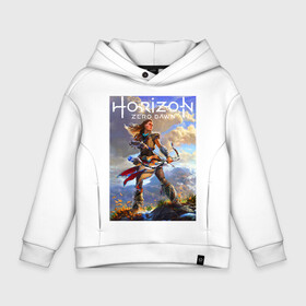 Детское худи Oversize хлопок с принтом HORIZON ZERO DAWN в Кировске, френч-терри — 70% хлопок, 30% полиэстер. Мягкий теплый начес внутри —100% хлопок | боковые карманы, эластичные манжеты и нижняя кромка, капюшон на магнитной кнопке | Тематика изображения на принте: game | horizon zero 2 | horizon zero dawn | древний арсенал | игра. | хоризон | хоризон 2 | хоризон зеро давн