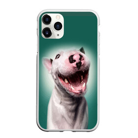 Чехол для iPhone 11 Pro матовый с принтом Bully в Кировске, Силикон |  | Тематика изображения на принте: bull terrier | ears | eyes | fangs | jaw | muzzle | nose | smile | бультерьер | глаза | клыки | нос | пасть | улыбка | уши
