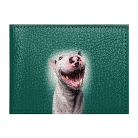 Обложка для студенческого билета с принтом Bully в Кировске, натуральная кожа | Размер: 11*8 см; Печать на всей внешней стороне | bull terrier | ears | eyes | fangs | jaw | muzzle | nose | smile | бультерьер | глаза | клыки | нос | пасть | улыбка | уши