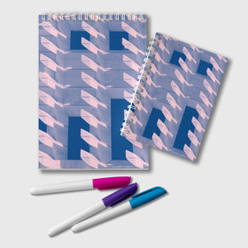 Блокнот с принтом Абстракция в Кировске, 100% бумага | 48 листов, плотность листов — 60 г/м2, плотность картонной обложки — 250 г/м2. Листы скреплены удобной пружинной спиралью. Цвет линий — светло-серый
 | purple | абстрактный | геометрический рисунок | геометрия | голубая | здание | знаки | индиго | корея | кружево | лого | логотипы | на каждый день | неон | рисунок | розовая | розовый | текст | текстура