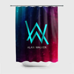 Штора 3D для ванной с принтом ALAN WALKER / АЛАН УОКЕР в Кировске, 100% полиэстер | плотность материала — 100 г/м2. Стандартный размер — 146 см х 180 см. По верхнему краю — пластиковые люверсы для креплений. В комплекте 10 пластиковых колец | alan | faded | house | logo | music | walker | алан | вокер | волкер | диджей | лого | логотип | логотипы | музыка | музыкант | символ | символы | танцеальная | уокер | хаус | электронная