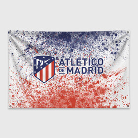 Флаг-баннер с принтом ATLETICO MADRID / Атлетико в Кировске, 100% полиэстер | размер 67 х 109 см, плотность ткани — 95 г/м2; по краям флага есть четыре люверса для крепления | atletico | club | footbal | logo | madrid | атлетико | знак | клуб | логотип | логотипы | мадрид | символ | символы | форма | футбол | футбольная | футбольный