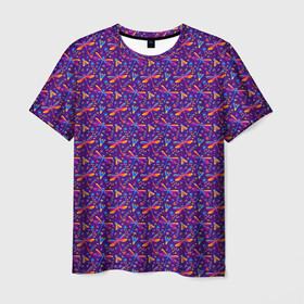 Мужская футболка 3D с принтом Стрекоза в Кировске, 100% полиэфир | прямой крой, круглый вырез горловины, длина до линии бедер | Тематика изображения на принте: насекомое | полет | узор | яркий