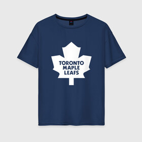 Женская футболка хлопок Oversize с принтом Торонто Мейпл Лифс в Кировске, 100% хлопок | свободный крой, круглый ворот, спущенный рукав, длина до линии бедер
 | hockey | maple leafs | nhl | toronto | toronto maple leafs | usa | мейпл лифс | нхл | спорт | сша | торонто | торонто мейпл лифс | хоккей | шайба