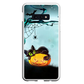 Чехол для Samsung S10E с принтом HALLOWEEN в Кировске, Силикон | Область печати: задняя сторона чехла, без боковых панелей | bones | ghost | halloween | pumpkin | skull | кости | летучие мыши | приведение | призрак | скелет | тыква | хеллоуин | хоррор | хэллоуин