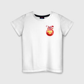Детская футболка хлопок с принтом новогодний шар в Кировске, 100% хлопок | круглый вырез горловины, полуприлегающий силуэт, длина до линии бедер | Тематика изображения на принте: 2021 | бык | год быка | год коровы | новый год | символ года