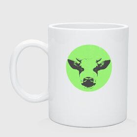Кружка с принтом корова в Кировске, керамика | объем — 330 мл, диаметр — 80 мм. Принт наносится на бока кружки, можно сделать два разных изображения | 2021 | бык | год быка | год коровы | новый год | символ года