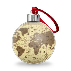 Ёлочный шар с принтом Карта мира в Кировске, Пластик | Диаметр: 77 мм | география | карта | карта мира | корабли | моряки