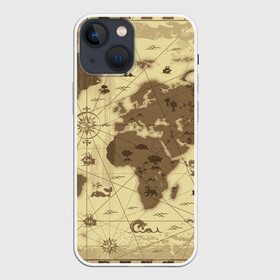 Чехол для iPhone 13 mini с принтом Карта мира в Кировске,  |  | география | карта | карта мира | корабли | моряки
