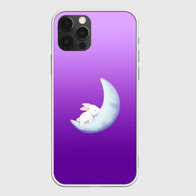 Чехол для iPhone 12 Pro Max с принтом Зайчишка на луне в Кировске, Силикон |  | градиент | зайчик | зайчишка | звезды | кролик | луна | малыш | месяц | мультяшный | небо | ночь | ребенок | рисунок | сон | спит