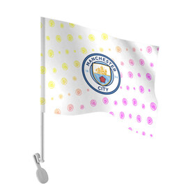 Флаг для автомобиля с принтом MANCHESTER CITY Манчестер Сити в Кировске, 100% полиэстер | Размер: 30*21 см | city | club | footbal | logo | manchester | знак | клуб | логотип | логотипы | манчестер | символ | символы | сити | форма | футбол | футбольная | футбольный