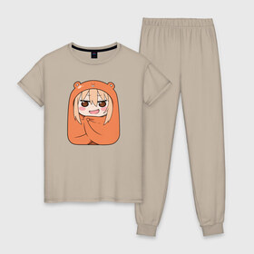 Женская пижама хлопок с принтом Himouto! Umaru-chan в Кировске, 100% хлопок | брюки и футболка прямого кроя, без карманов, на брюках мягкая резинка на поясе и по низу штанин | Тематика изображения на принте: anime himouto | anime umaru | himoto | himouto | himouto umaru | himouto umaru chan | umaru | umaru chan | аниме | аниме умару | аниме химото | двуличная сестренка умару | умару | химото | химото умару тян