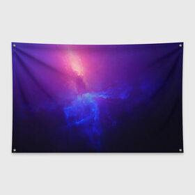 Флаг-баннер с принтом Туманность в Кировске, 100% полиэстер | размер 67 х 109 см, плотность ткани — 95 г/м2; по краям флага есть четыре люверса для крепления | вселенная | космос | краски | плазма | туманность