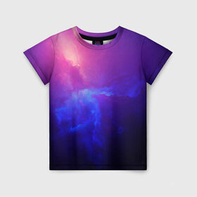 Детская футболка 3D с принтом Туманность в Кировске, 100% гипоаллергенный полиэфир | прямой крой, круглый вырез горловины, длина до линии бедер, чуть спущенное плечо, ткань немного тянется | вселенная | космос | краски | плазма | туманность