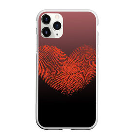 Чехол для iPhone 11 Pro матовый с принтом Сердце из отпечатков пальцев в Кировске, Силикон |  | влюбленные | вместе | градиент | линии судьбы | любовь | он и она | отпечатки пальцев | пальчики | признание | сердце | следы