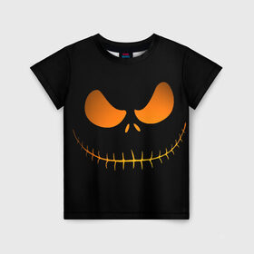Детская футболка 3D с принтом Зловещая улыбка в Кировске, 100% гипоаллергенный полиэфир | прямой крой, круглый вырез горловины, длина до линии бедер, чуть спущенное плечо, ткань немного тянется | Тематика изображения на принте: halloween | злая улыбка | праздник | страшный праздник | хэллоуин