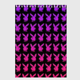 Скетчбук с принтом playboy в Кировске, 100% бумага
 | 48 листов, плотность листов — 100 г/м2, плотность картонной обложки — 250 г/м2. Листы скреплены сверху удобной пружинной спиралью | black | pink | playboy | violet | плейбой | розовый | фиолетовый. | черный