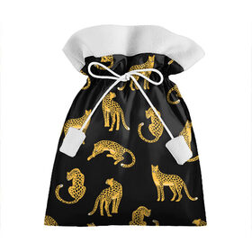 Подарочный 3D мешок с принтом Леопарды в Кировске, 100% полиэстер | Размер: 29*39 см | Тематика изображения на принте: leopard | дикие звери | животные | звери | коты | кошки | леопарды | хищники | черный