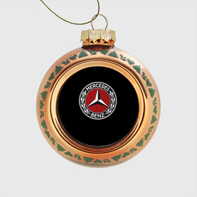 Стеклянный ёлочный шар с принтом  Значок Mercedes в Кировске, Стекло | Диаметр: 80 мм | mercedes | значки | лого | машины | мерседес